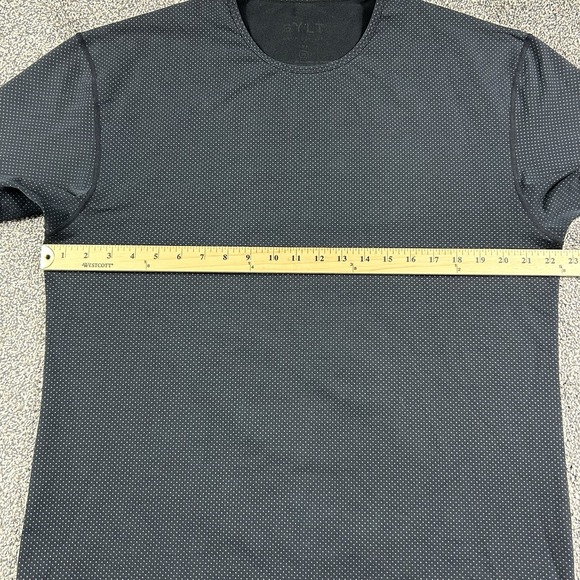 BYLT Drop Cut Shirt Mens XL Black Gray Polka Dot Stretch Comfort Performance - Picture 5 of 8